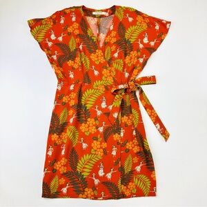 Nice Things tropical wrap dress Size 10 Vneck Tropical Summer